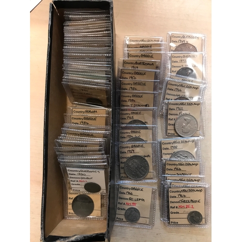 81 - Foreign Coinage. A range of ticketed coins of Germany, Greece, Guernsey, New Zealand, Netherlands et... 