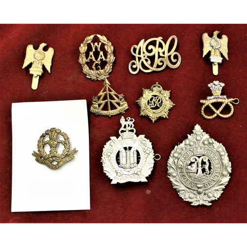 115 - British Military Cap Badges (10) including: King's Own Scottish Borderers, Argyle and Sutherland, Of... 