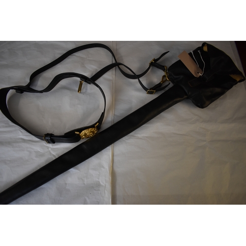 15 - British EIIR Naval Midshipman's Sword complete with knot, case and Officers cross-belt, the sword in... 