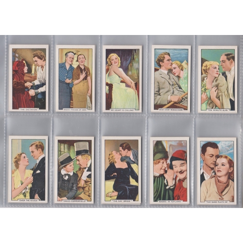 184 - Gallaher Ltd Famous Film Scenes set 48/48 cigarette cards, VGC featuring actors from movies The Scar... 