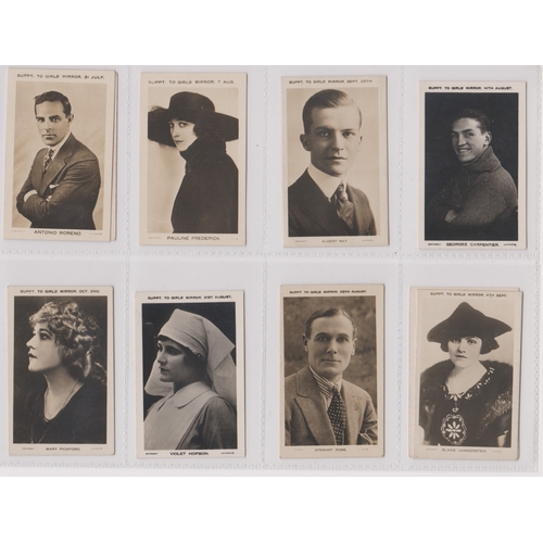 189 - Girls Mirror cards (periodical) Actors & Actresses b/w photographs 1922 set including Elaine Hammers... 