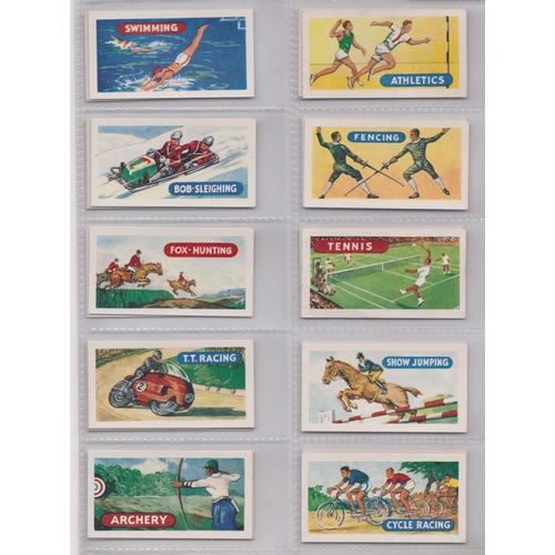 195 - Mills Filtertips, Fumez les Fameuses Cigarettes Sports & Games 1958 set 25/25, VGC