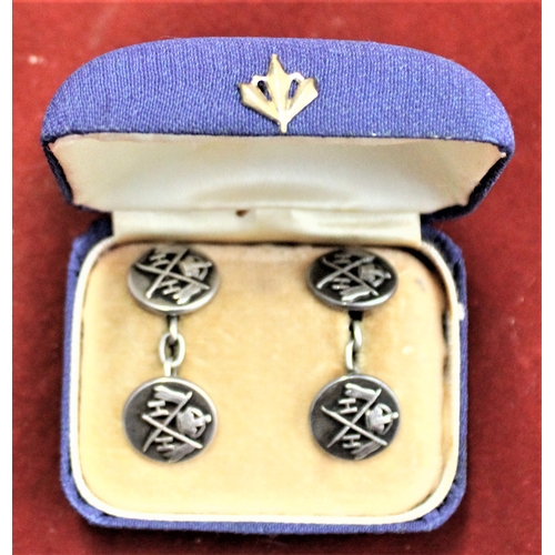 39 - British Commonwealth 10th Duke of Cambridge's Own (Hodson's Horse) Officers Silver Cuff links, this ... 