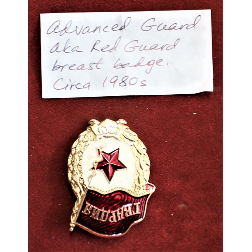 50 - Soviet Russian Armed Forces Advance Guards (aka Red Guard) Guardia gilt and enamel Breast badge, cir... 