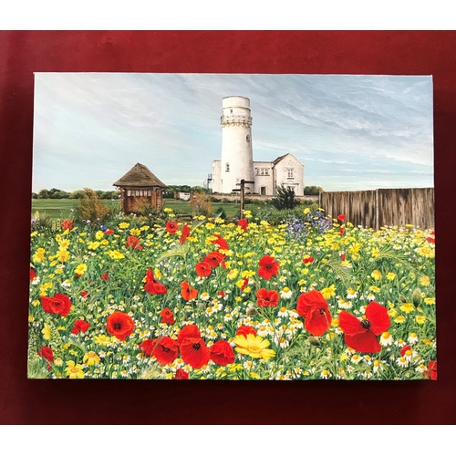 512 - Oil painting of Hunstanton Lighthouse, Norfolk. A beautiful highly detailed and colourful painting o... 