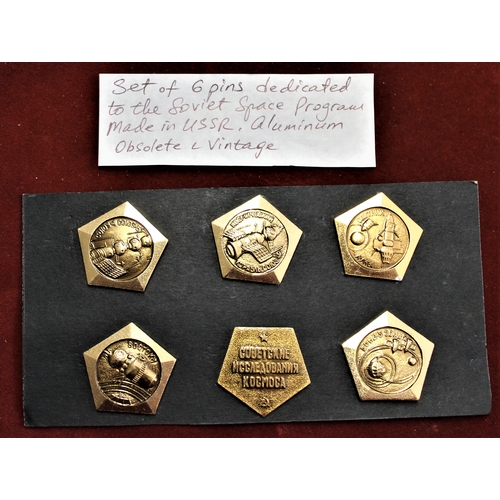 64 - Russian Soviet set of six pins dedicated to the Soviet Space Program, they show the various types of... 