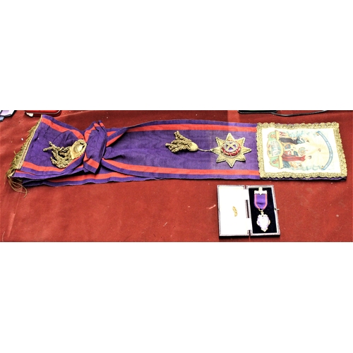 116 - Independent Order of Oddfellows Manchester Unity 9 carat gold Medal with a  purple moire taffeta typ... 