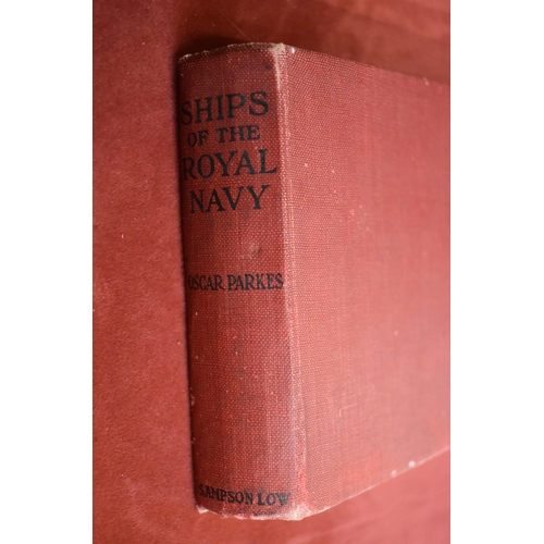 78 - Ship's Of The Royal Navy By Oscar Parkes 'Ninety-Five full page illustrations.' published by Sampson... 