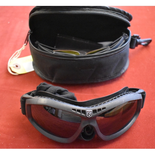 93 - British Army Issue Revision Bullet Ant Ballistic Goggles, in original pouch of issue and in excellen... 