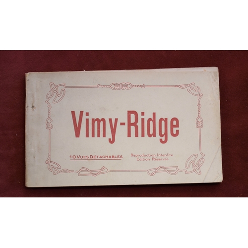 83 - Vimy-Ridge postcard booklet, a stapled cover with perforated set of (10) sepia postcards of the Cana... 