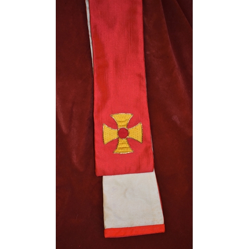 417 - Religious Christian sashes/stoles in different colours and embroidered crosses on end. Colours inclu... 