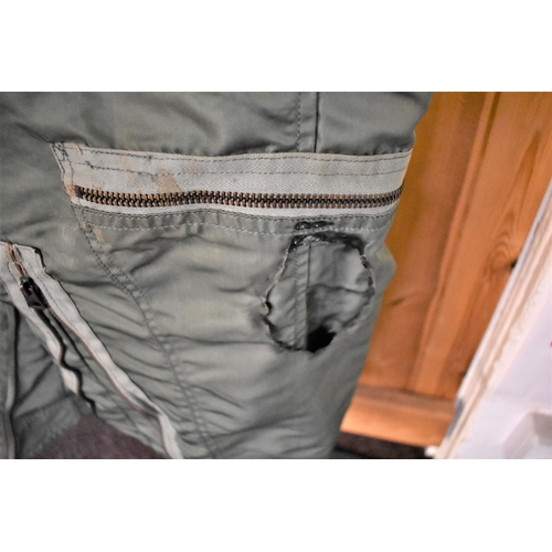 36 - American Vietnam War era USAF 1960s CWU-1/P Flight Suit Coveralls in Sage Green, size small, made wi... 