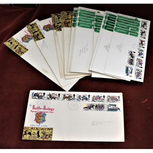 1061 - Great Britain 1966 (4 October) Battle of Hastings FDC's, batch of twenty, mixed phos and non-phos, i... 