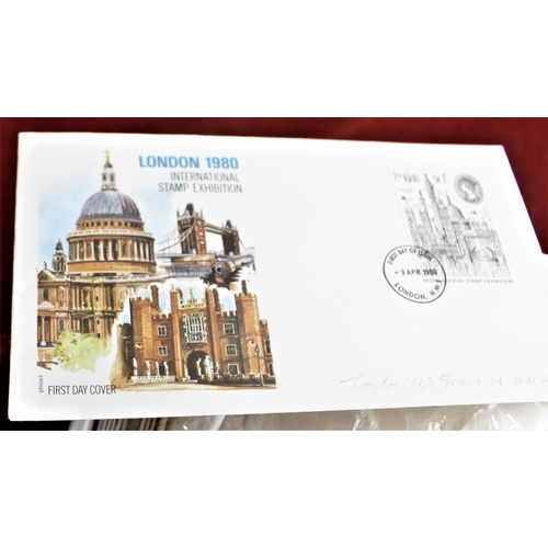 1313 - Great Britain 1980 Substantial sorted stock of Commemorative set FDC's Incl 1980 M/S etc with duplic... 