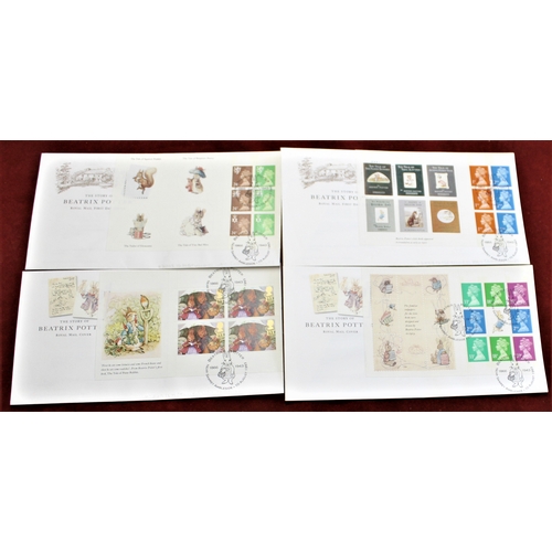 1423 - Great Britain 1993 (10 August) Beatrix Potter set of 4 Full Pane FDCs Sawrey Special H/Ss. Cat £60 A... 