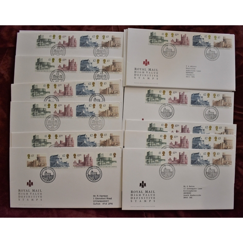 1472 - Great Britain 1992 (23 March) Castle High Values - security printing. A clean batch with Windsor h/s... 