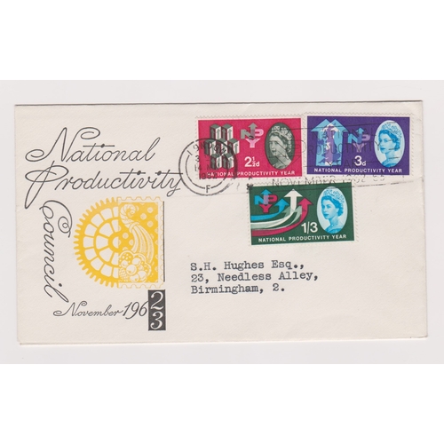 1040 - Great Britain 1962 (14 Nov) National Productivity Year - Phosphor set FDC, November 1962-63 N.P.Y. S... 