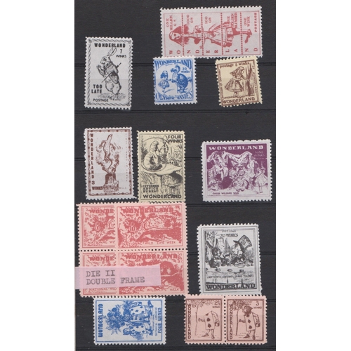 1474 - Wonderland Cinderella Stamps - A full stockbook of these scarce stamps, British and Commonwealth wit... 