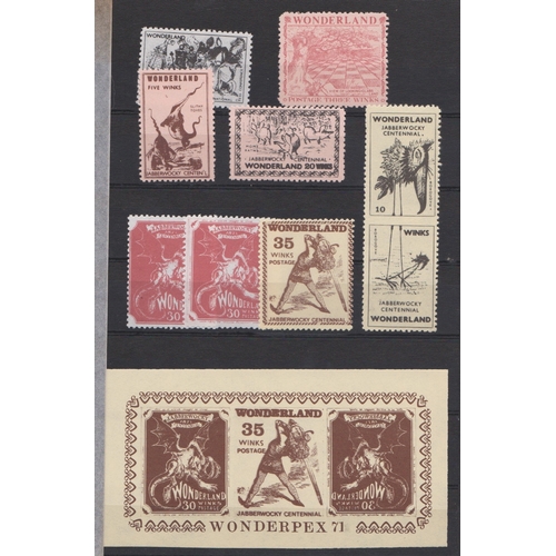 1474 - Wonderland Cinderella Stamps - A full stockbook of these scarce stamps, British and Commonwealth wit... 