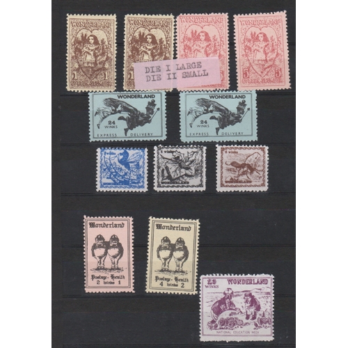 1474 - Wonderland Cinderella Stamps - A full stockbook of these scarce stamps, British and Commonwealth wit... 