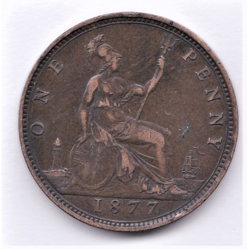 377 - Great Britain 1877 Victoria Penny, GVF