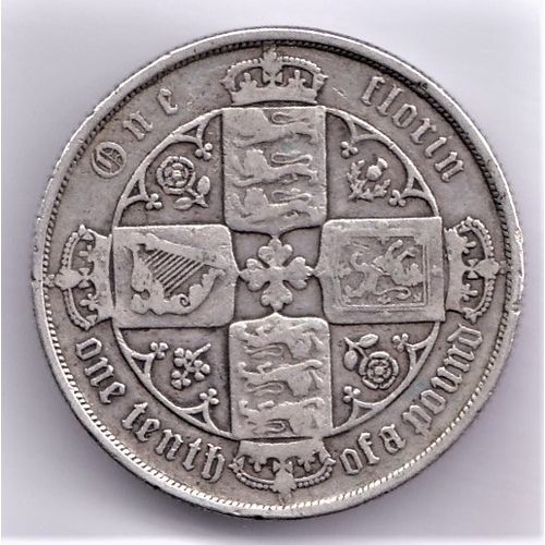 393 - Great Britain 1878 (mdccclxxxvii) Gothic Florin, fine