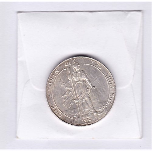 371 - Great Britain 1910 Edward VII Florin, NEF