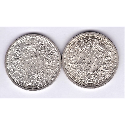 376 - India rupees (2) 1946 EF, KM 557.1