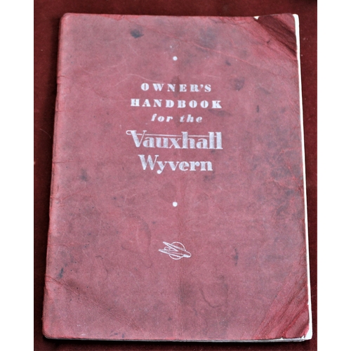 16 - 1949 Owners Handbook for the Vauxhall 'Wyvern'. Quite scarce, used but in good condition