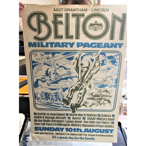 200 - Military History Military Pageant poster for an event at Belton Lincs, folds line hole corner hole i... 