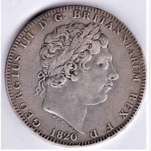 356 - Great Britain 1820 George III Crown, LX, NVF