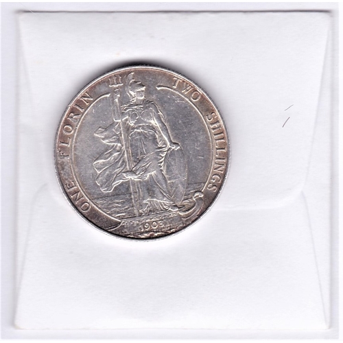 367 - Great Britain 1903 Edward VII Florin, NEF. Scarce