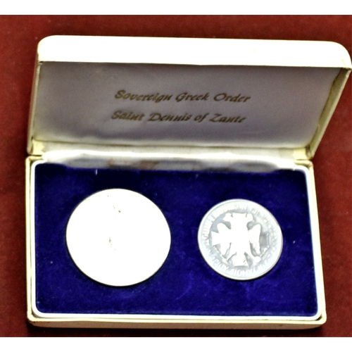 391 - Greece (Ionian Islands) 1966 Saint Dennis of Zante Silver Proof Set, 50 and 100 Aspra. Original case... 