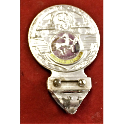 4 - Vintage Car Badge Sagittarius Nov 23rd-Dec 22nd motto above sign of the zodiac, 