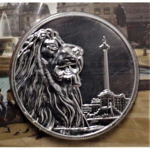 421 - Great Britain 2016 £100 silver coin to commemorate Trafalgar Square, designed by Royal Mint coin des... 