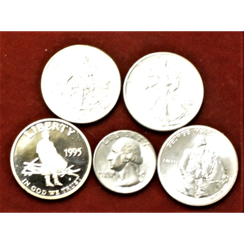 434 - USA Half Dollar 1942, 1982, 1965, 1992 and 1995, GVF to GEF (5)