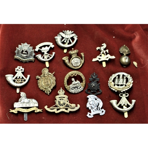 73 - British Military Cap Badges (15) including: The Bedfordshire Regt, South Wales Borderers, 4th Battal... 