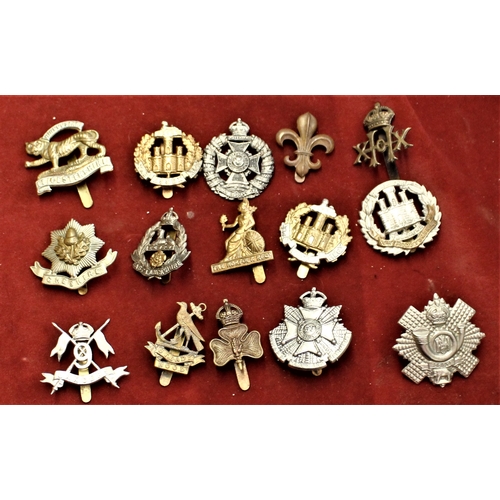 76 - British Military Cap Badges (15) including: Norfolk Regt, Northamptonshire Regt, The Rifle Brigade (... 