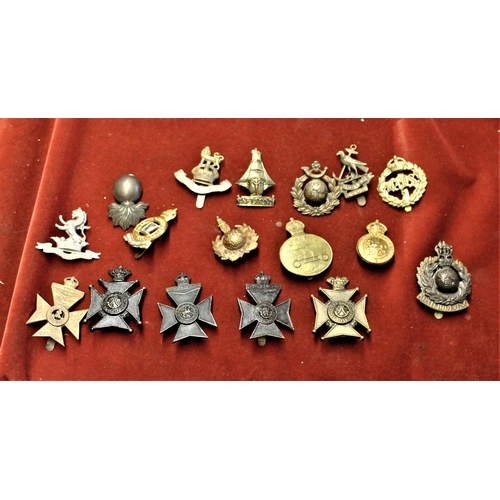 80 - British Military Cap Badges (18) including: Royal Naval Air Service Armoured Car Section, Nelson Bat... 