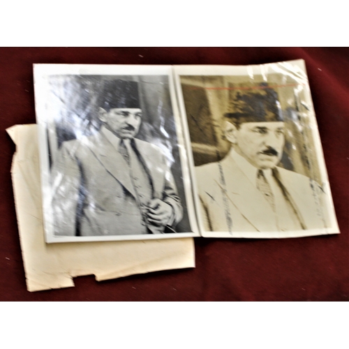 99 - 1945 & 1952 dated Press Photos of the New Egyptian Premier Aly Maher Pasha, one taken after the meet... 