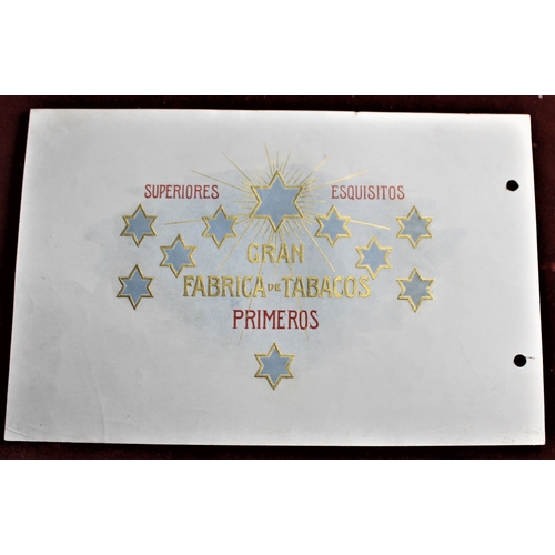 135 - Gran Fabrica de Tabacos Primeros Blue and gold stars; vintage cigar box label sample/proof