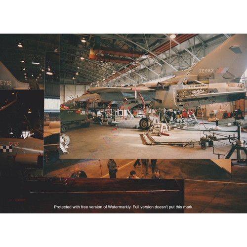 158 - Aviation photography (6 x 9) group of 5 images showing the interior of the Tornado servicing hangar ... 