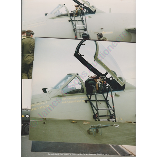 162 - Aviation photographs (6 x 9) group of 5 images of Canberra PR9 TH 134 having post flight servicing a... 