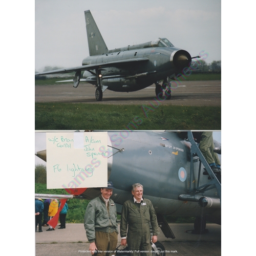 166 - Aviation photographs (6 x 9) group of 4 images showing Lightning F6 XR728 showing 11 Sqn tail code J... 