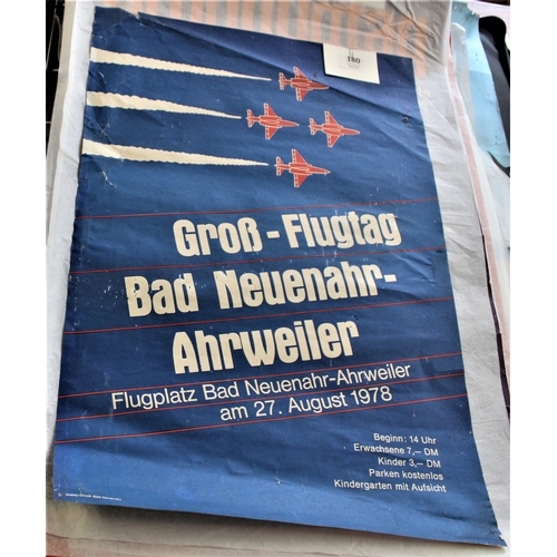 180 - Aviation History 1978 German Airshow Poster for Bad Neuenahr-Ahrweiler air day 27/8/1978, has edge f... 