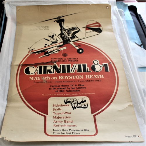 188 - Aviation History Royston and District Round table Carnival '81 poster showing Wallis Autogyro 