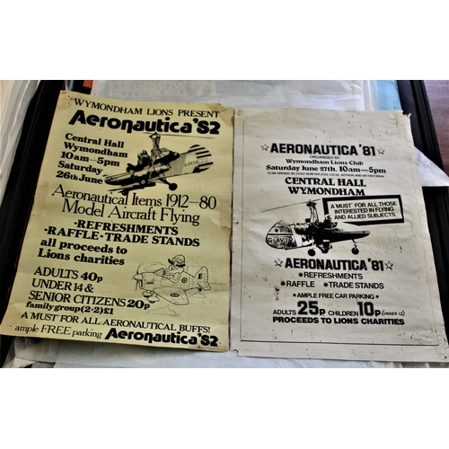 189 - Aviation History 1981-82 pair of 290mm x 410mm posters for Wymondham Lions club Aeronautical events ... 