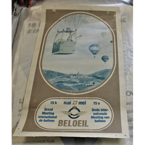 194 - Aviation History Belgium Bleoeil International Balloon event poster, nice graphic design with hot ai... 