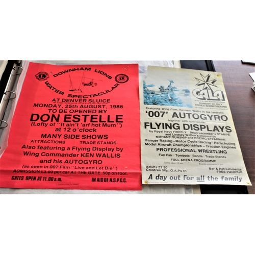 198 - Aviation History pair of Wallis Autogyro air show posters 280mm x 420mm Essex showground St. John's ... 