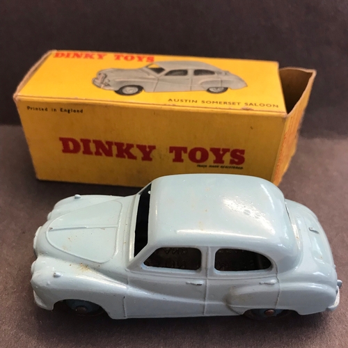 202 - Dinky Toys Austin Somerset Saloon Model 40J Pale Blue. Played, worn, boxed. MU £100 Issued March 195... 